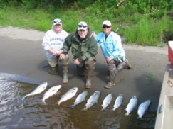 Lynn, Tony and Belinda catch their limit of salmon. Deshka River Coho and Chum Salmon.
