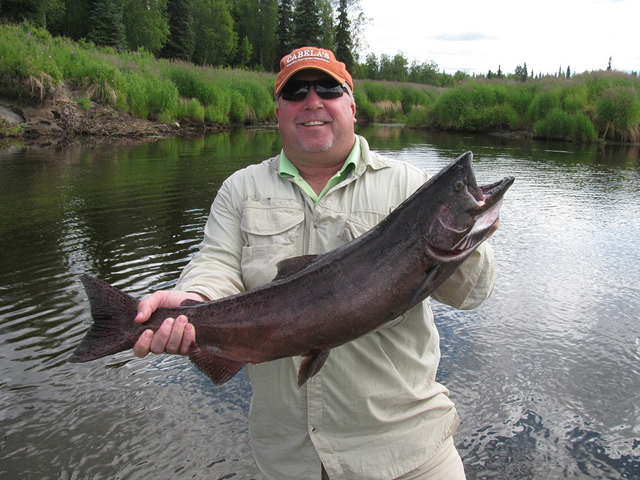 Scott is all smiles with his Deshka River Chinook