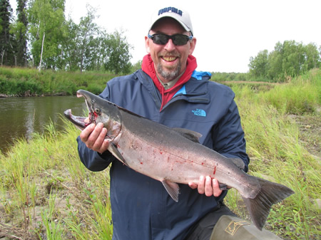 Alan is all smiles with a nice Deshka River Silver