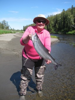 Sharon lands a nice bright silver!